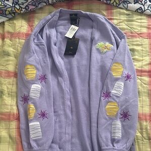 Disney Rapunzel/Tangled Cardigan- pascal with a flower and lanterns on sleeve